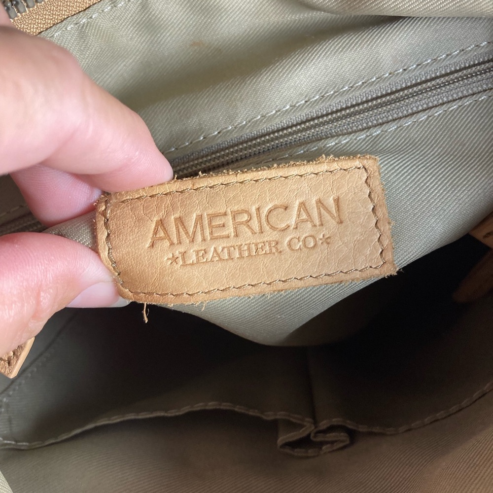 American Leather Co Beige Leather Backpack - Picture 4 of 7